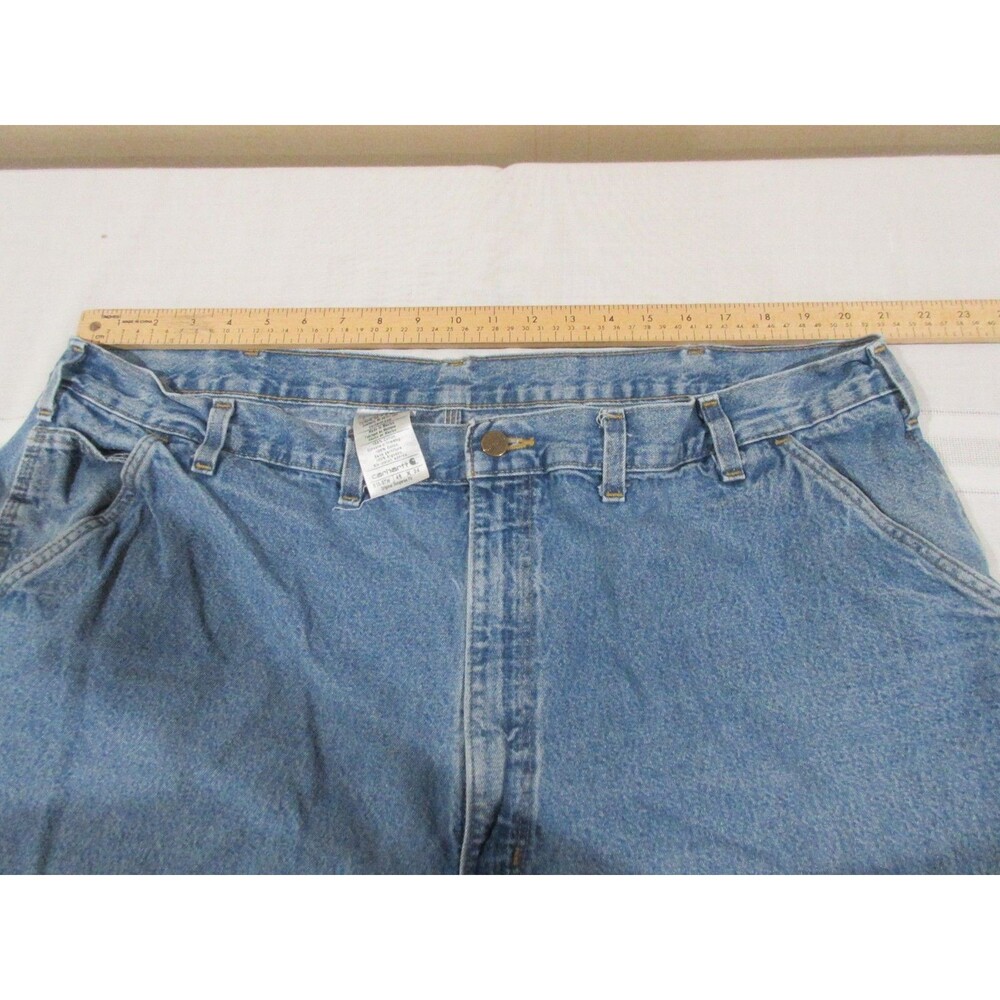 Carhartt Denim Jeans Men 46x34 Blue Relaxed Carpenter 100% Cotton - Picture 7 of 8